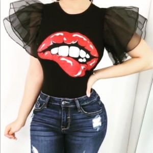 Black Shirt with Ruffles